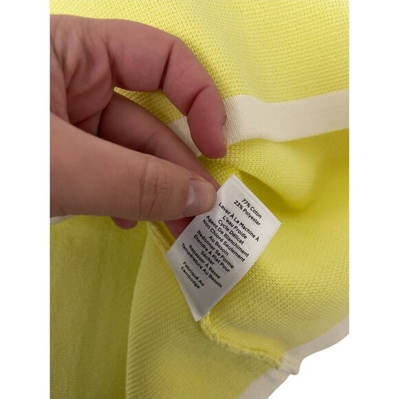 Talbots Womens Sweater Top Size XL Yellow White Knit Crew Neck Pullover NWT - Picture 7 of 10